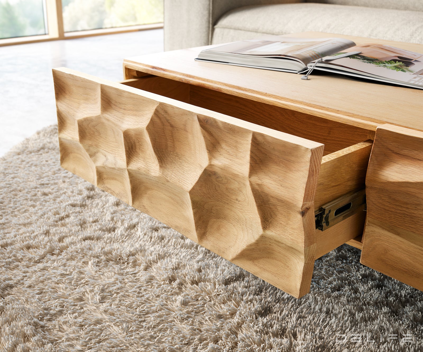 Klubska mizica Solu 120x70cm, Material: Hrast