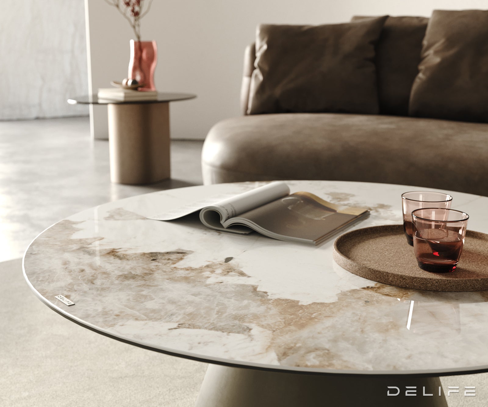 Klubska mizica Borna 100x100cm, Material: Ceramics Minas Melange 