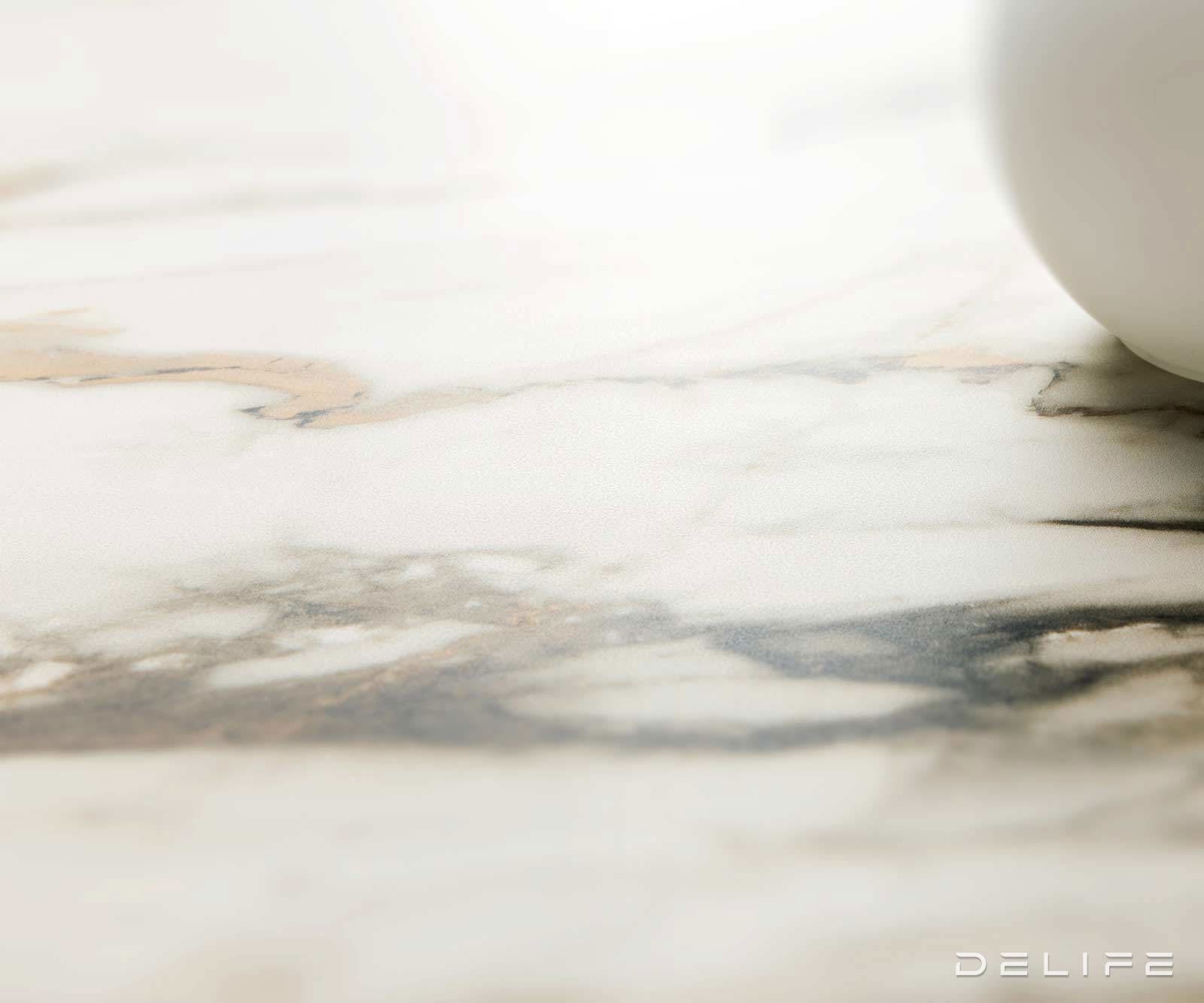 Klubska mizica Ekrem 88x85cm, Material: keramika Calacatta