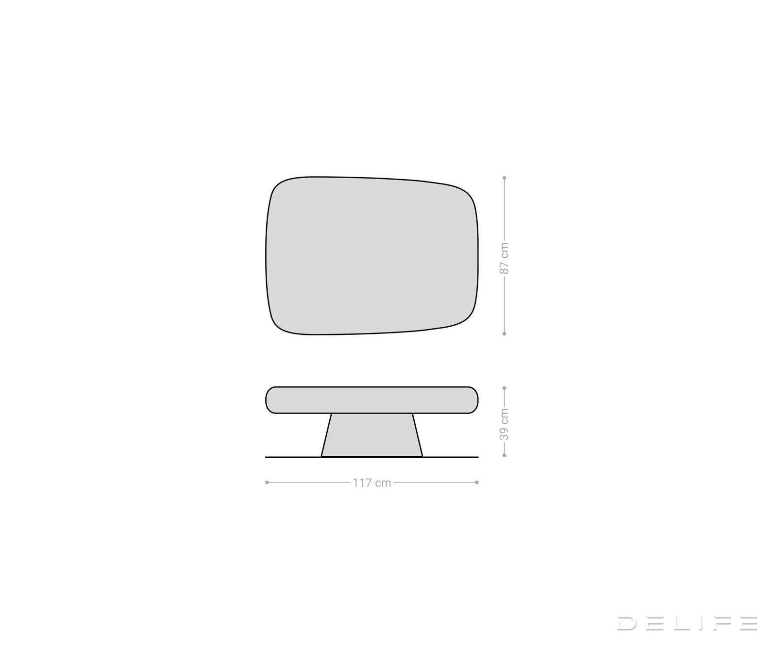 Klubska mizica Maskat 117x87cm, Material: Akacija