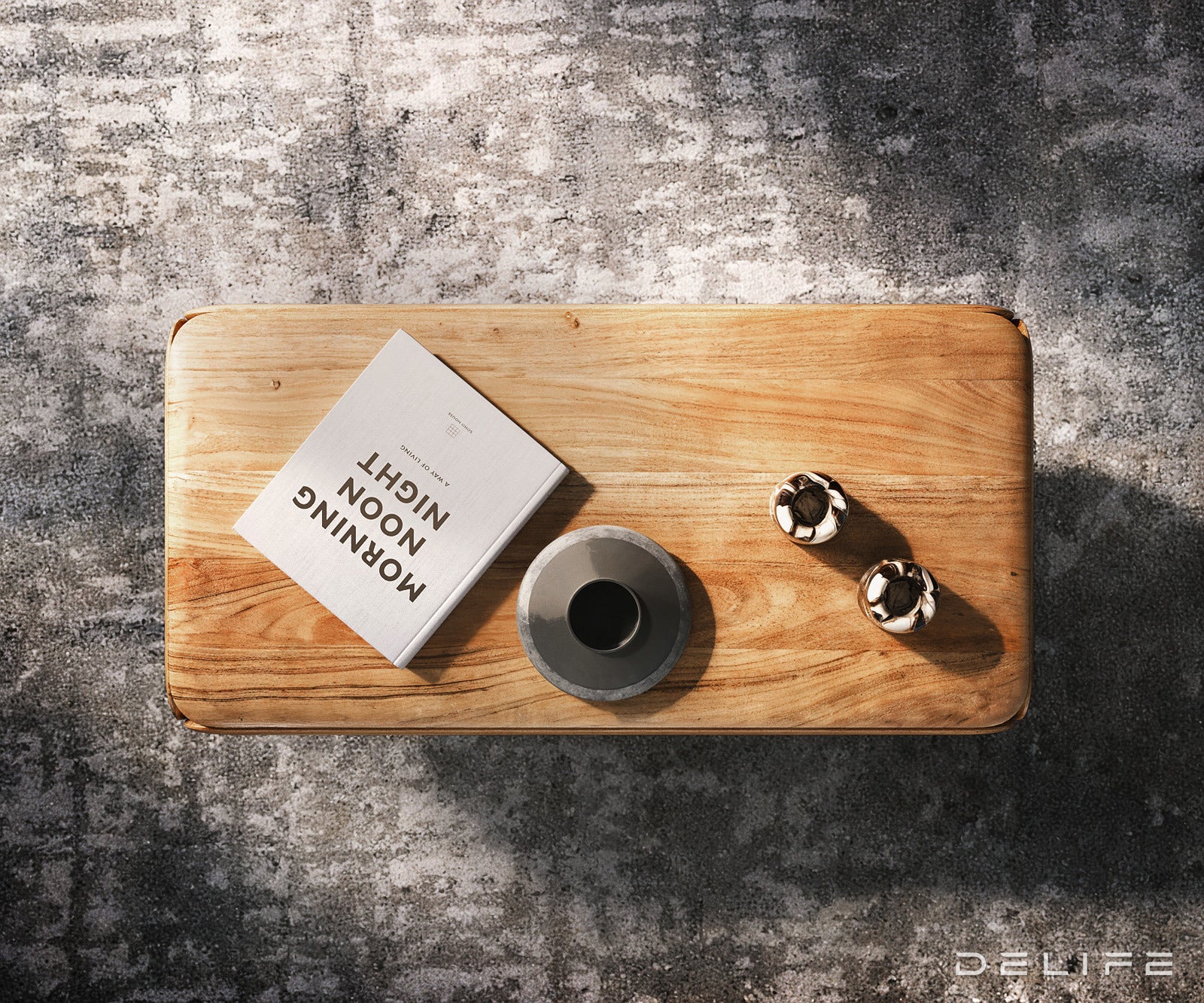 Klubska mizica Shavani 100x50cm, Material: Akacija