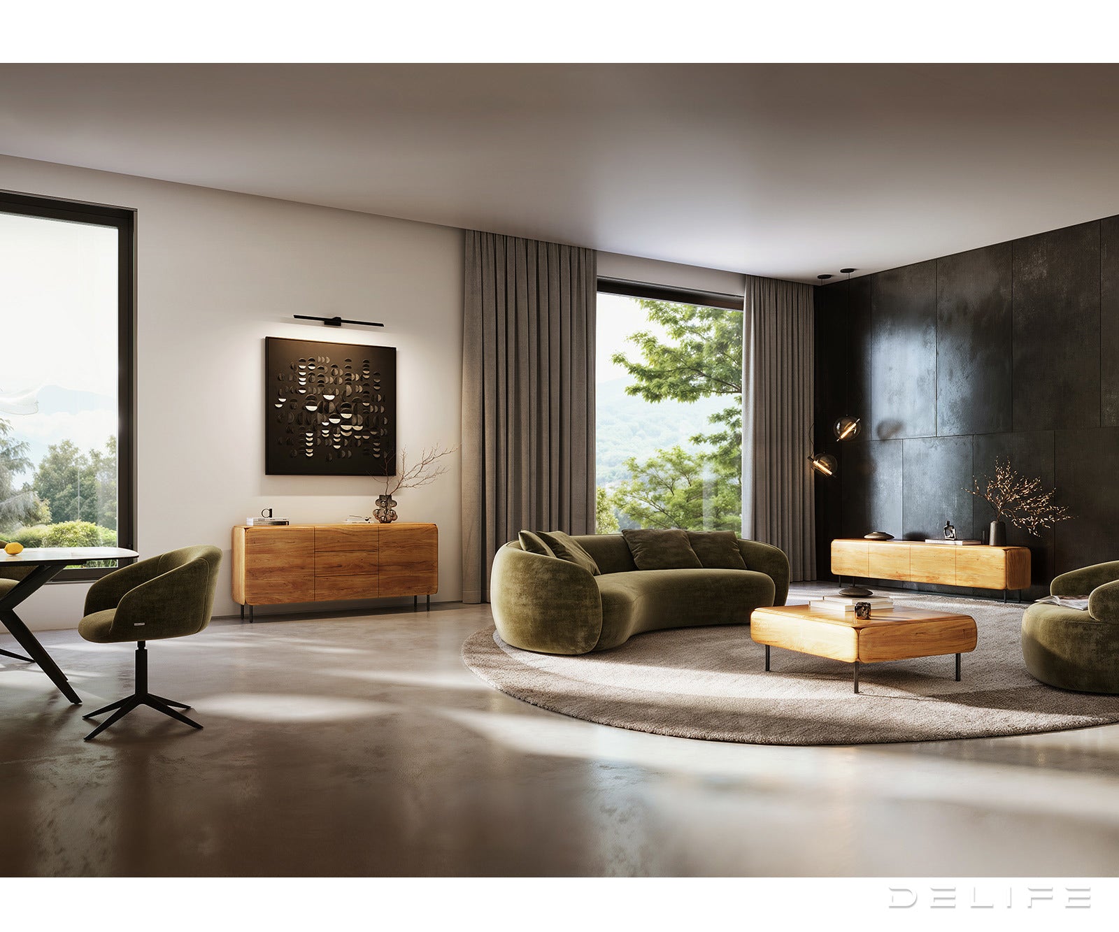 Klubska mizica Shavani 100x50cm, Material: Akacija