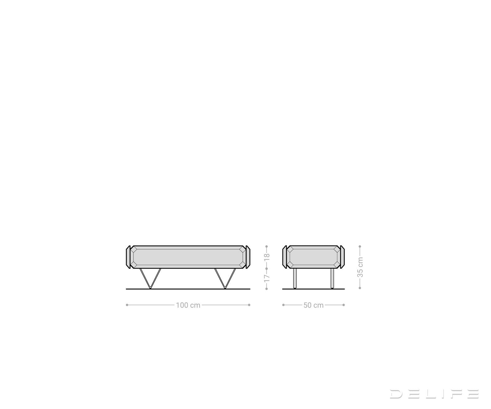 Kiano klubska mizica 100x50cm, Material: Akacija