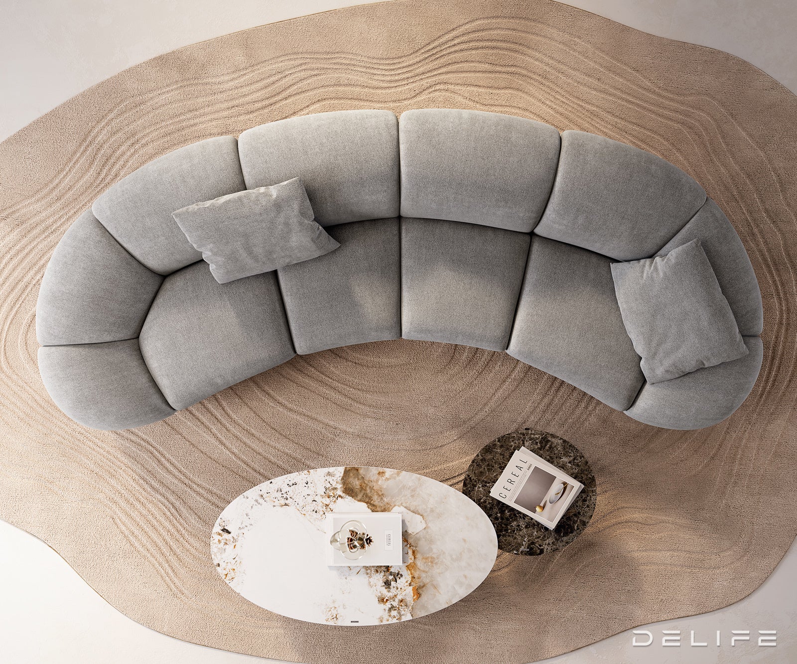 Kavč Lunna 368x175cm, Material: Strukturirano blago