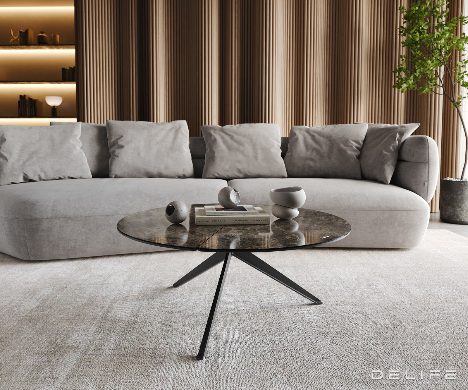 Klubska mizica Delron 90x90cm, Material: Keramika