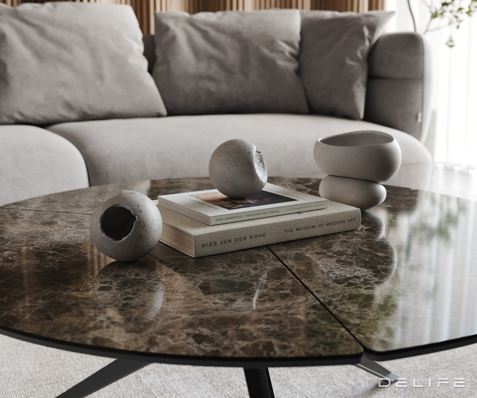 Klubska mizica Delron 90x90cm, Material: Keramika