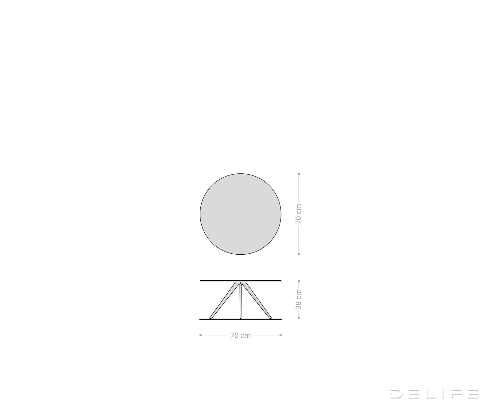 Klubska mizica Delron 70x70cm, Material: Keramika