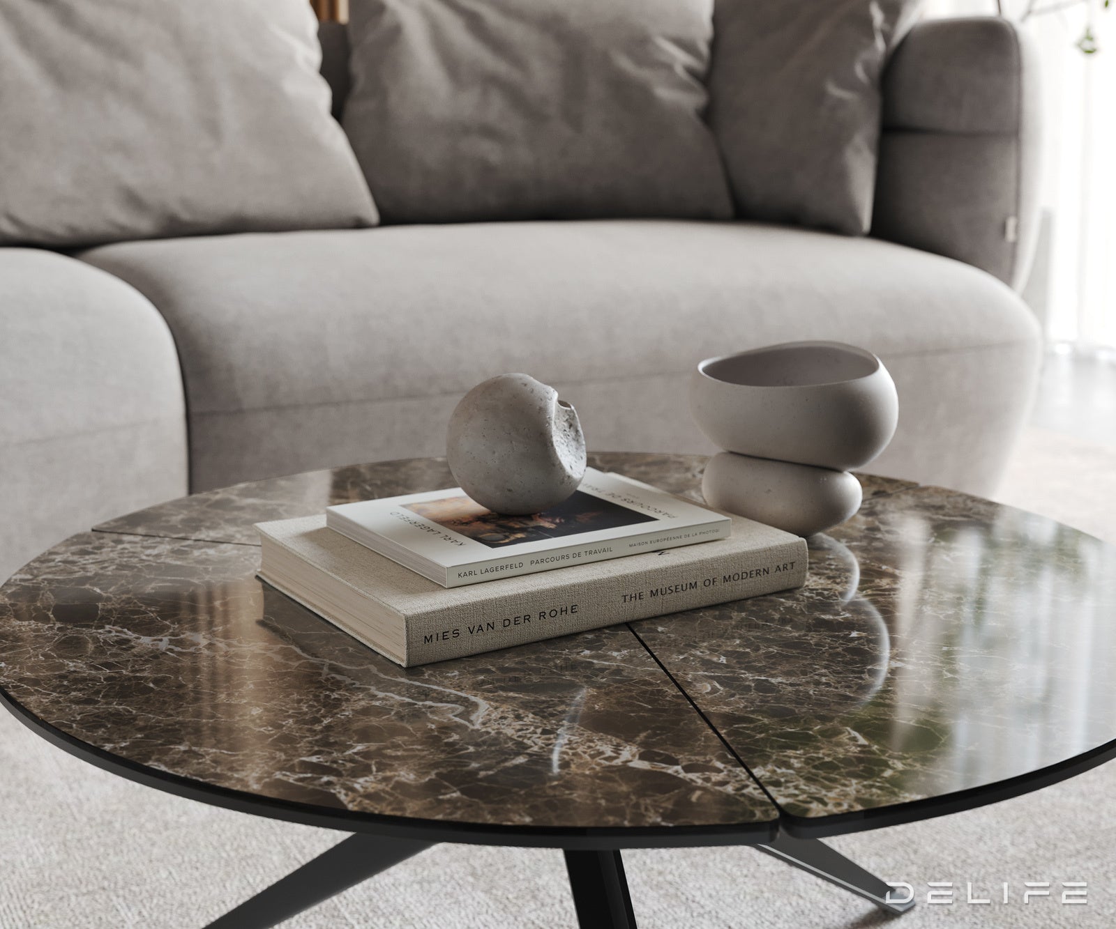 Klubska mizica Delron 70x70cm, Material: Keramika