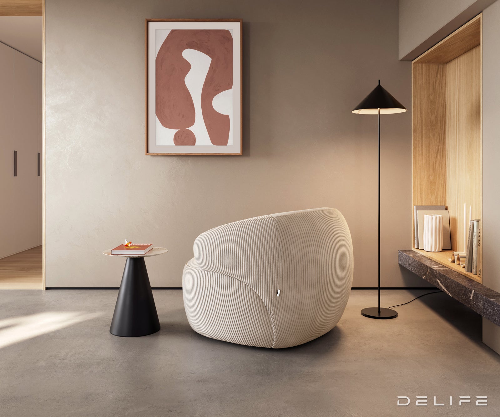 Fotelja Nova 88x88cm, Materijal: Rebrasta Tkanina