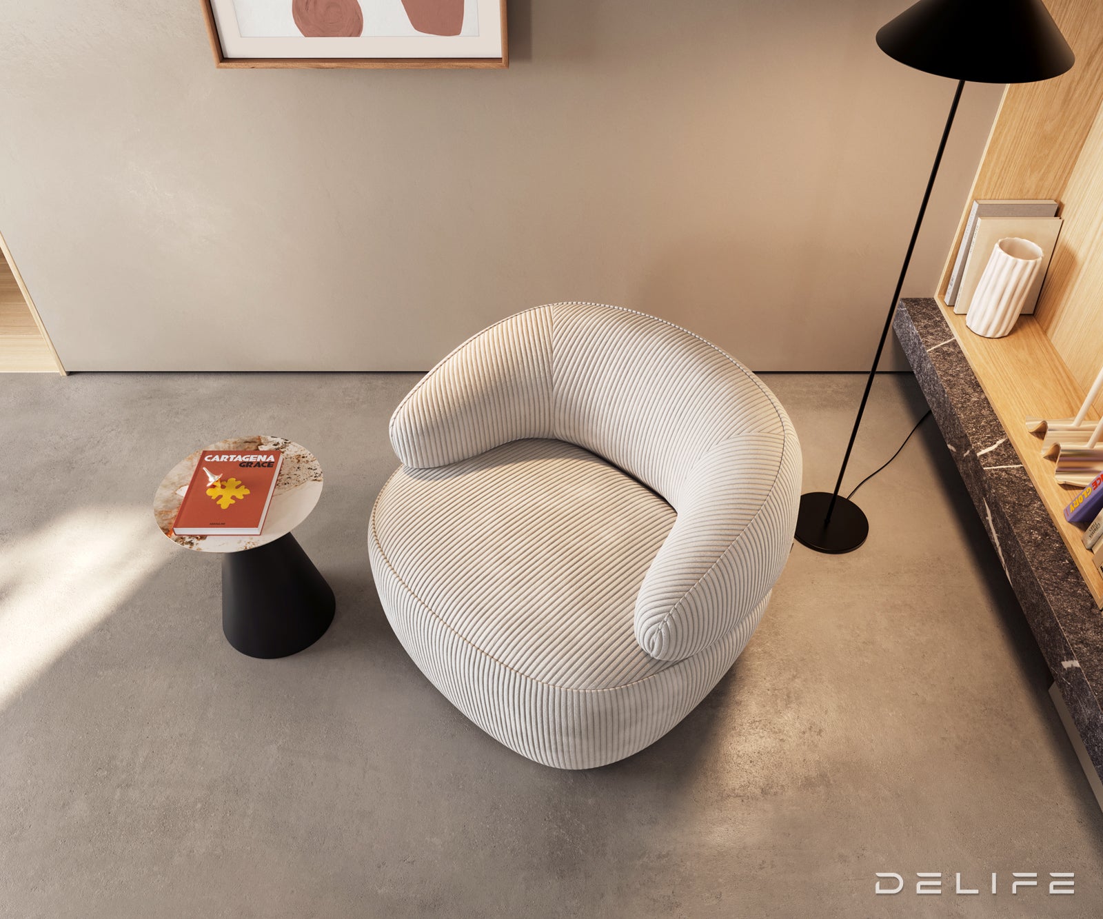 Fotelja Nova 88x88cm, Materijal: Rebrasta Tkanina