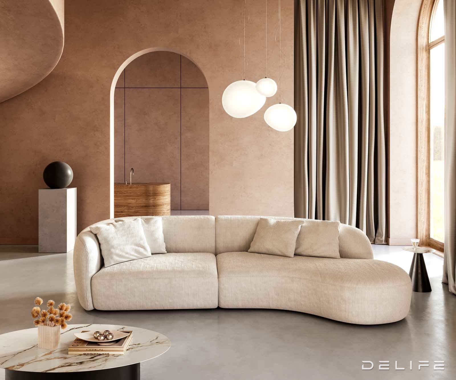 Sofa Mairi 322x155cm, Materijal: Rebrasta tkanina