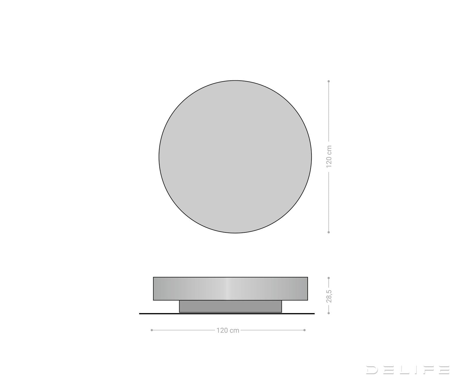 Klub stolić Ryo 120x120cm, Materijal: Metal