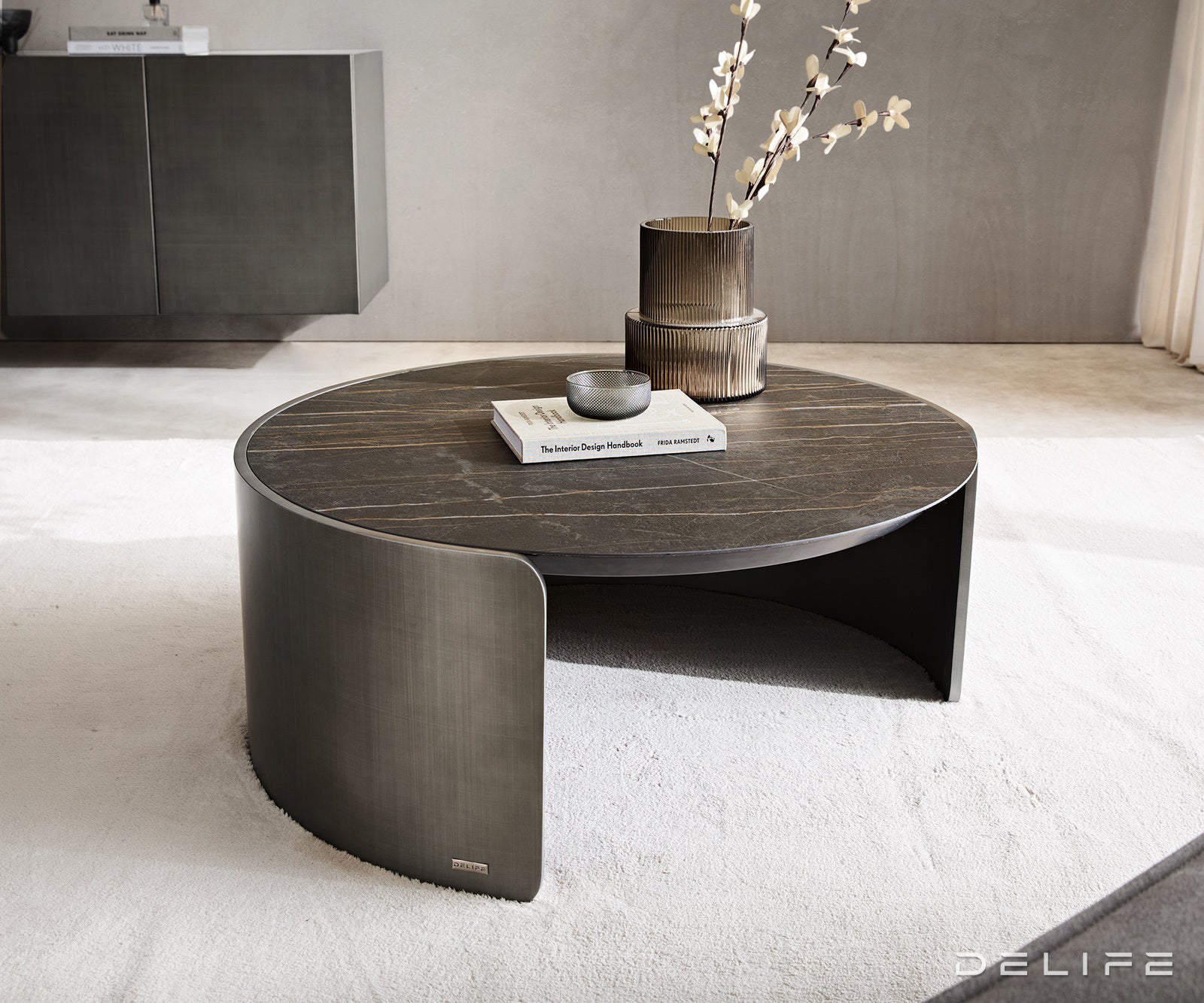 Klubska mizica Blaise 100x100cm, Material: Reliefno steklo