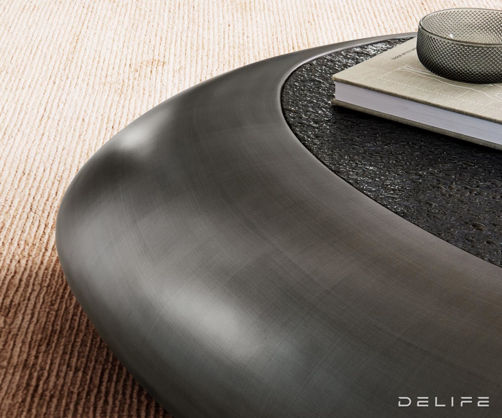 Klubska mizica Sagana 120x80cm, Material: Reliefno steklo