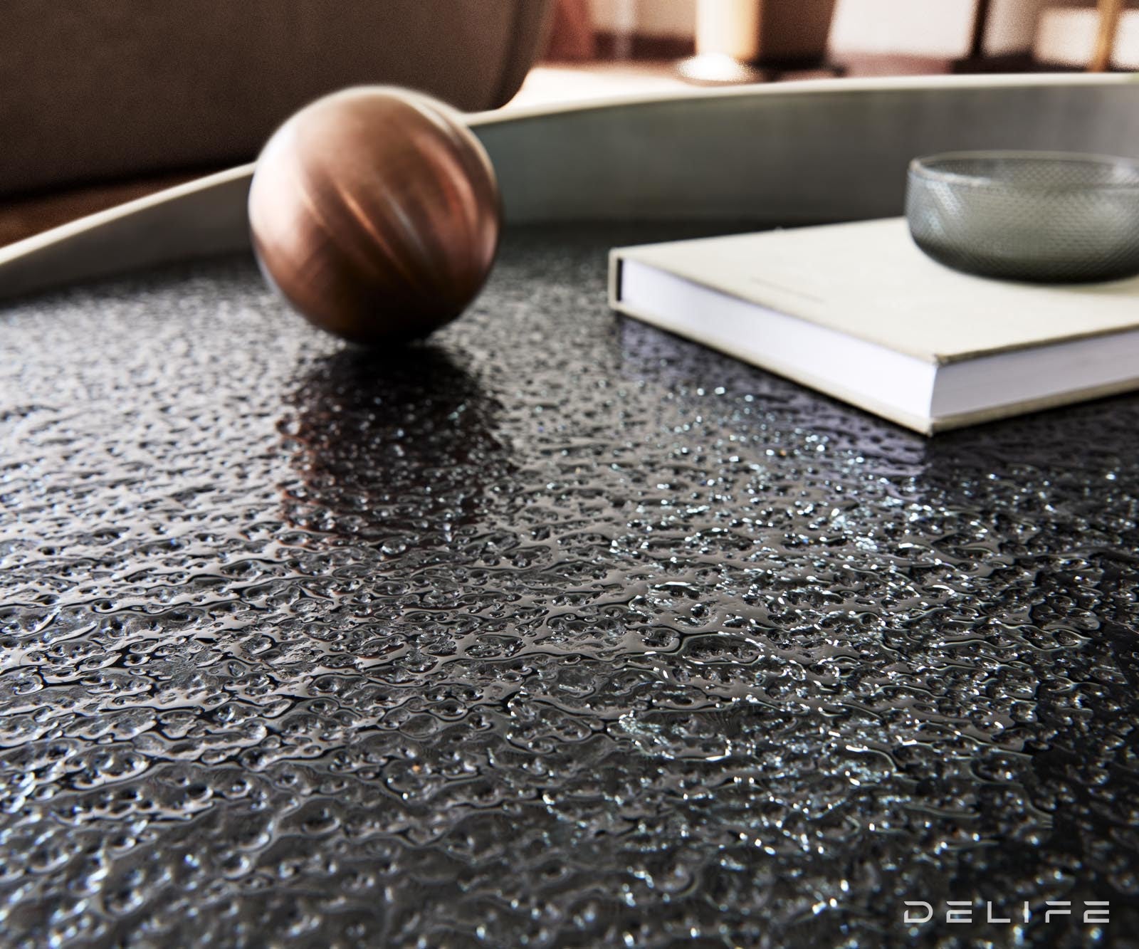 Klubska mizica Blaise 100x100cm, Material: Reliefno steklo