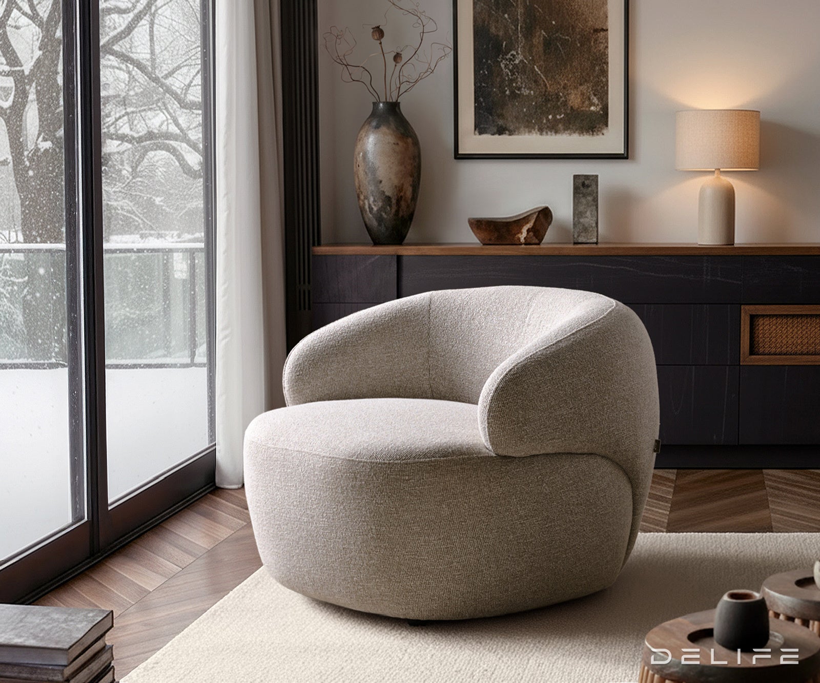 Fotelja Nova 88x88cm, Materijal: Strukturirana Tkanina