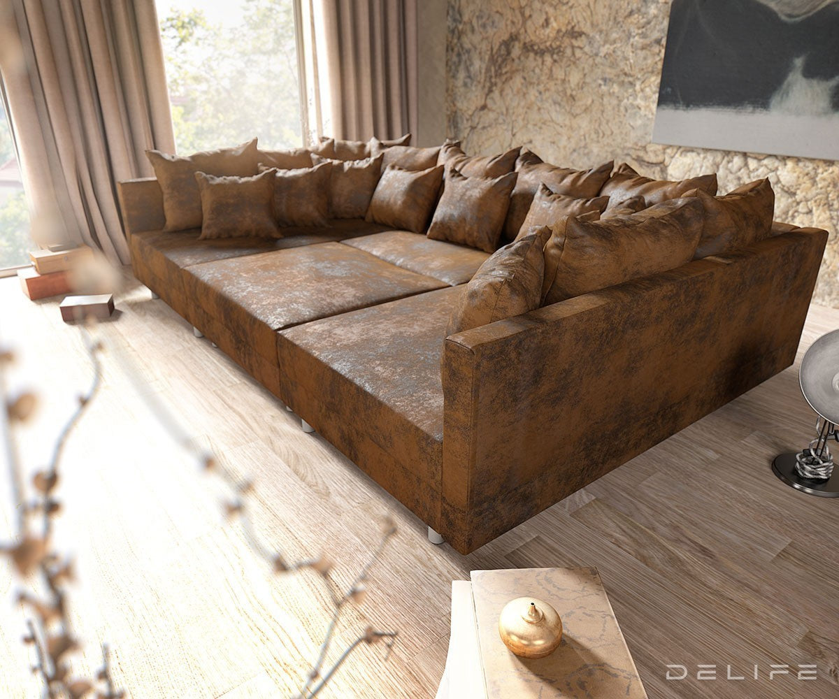 Kotna sedežna garnitura Clovis 300x200cm, Material: Mikrovelur