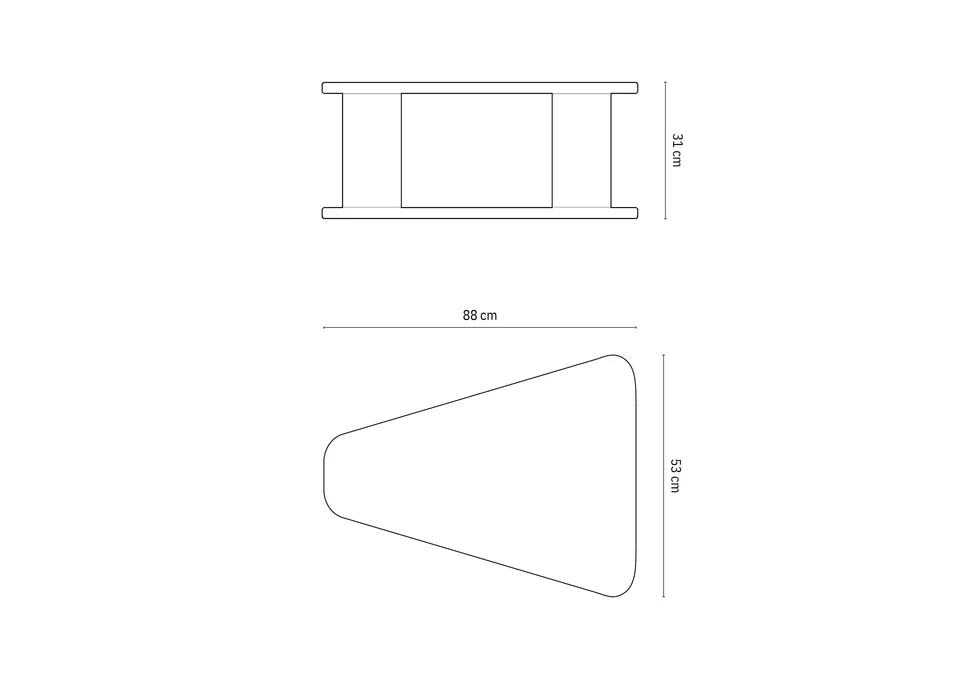 Klubska mizica Miley 88x53cm, Material: Les