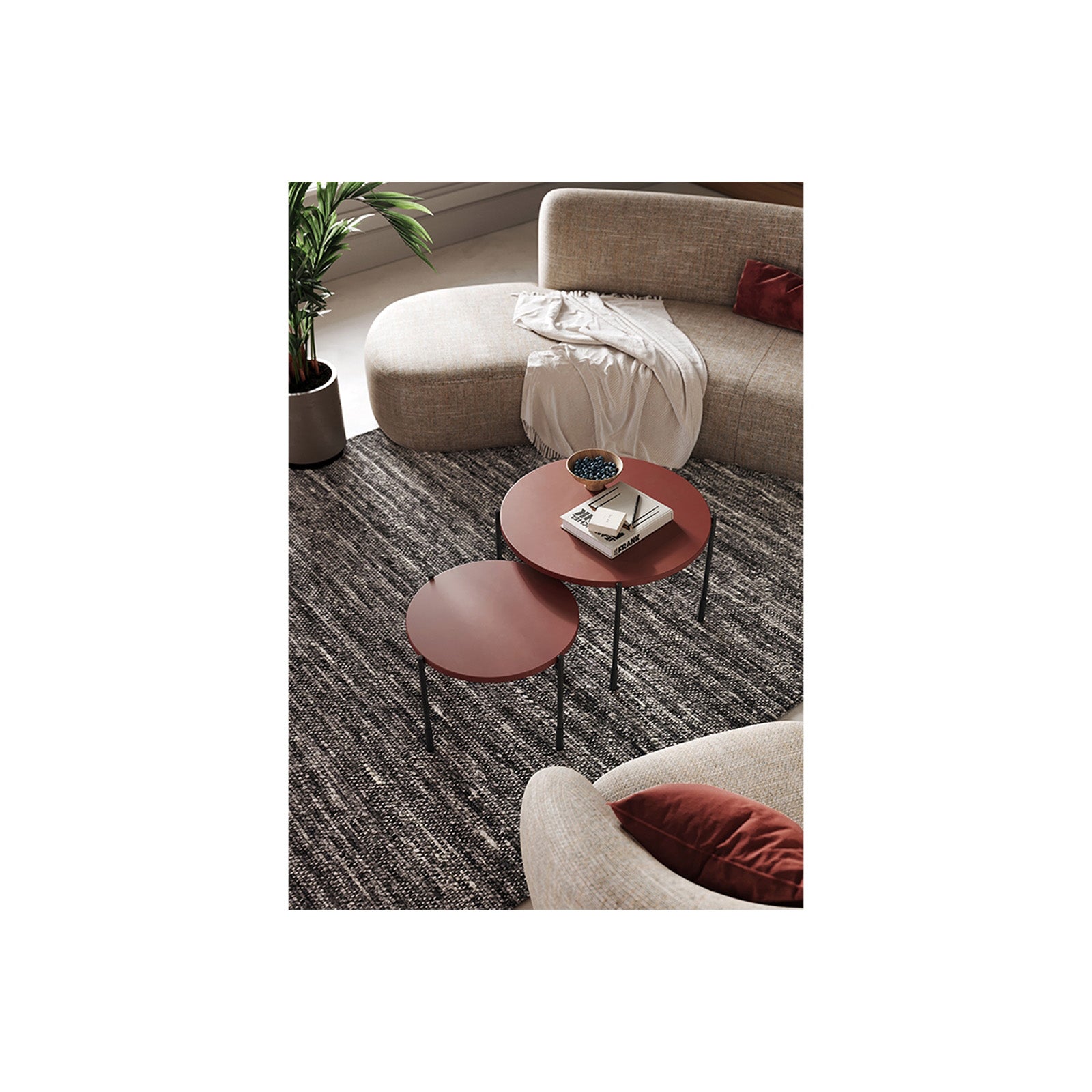 Okrogla klubska mizica Sonatia 45 cm, Material: MDF