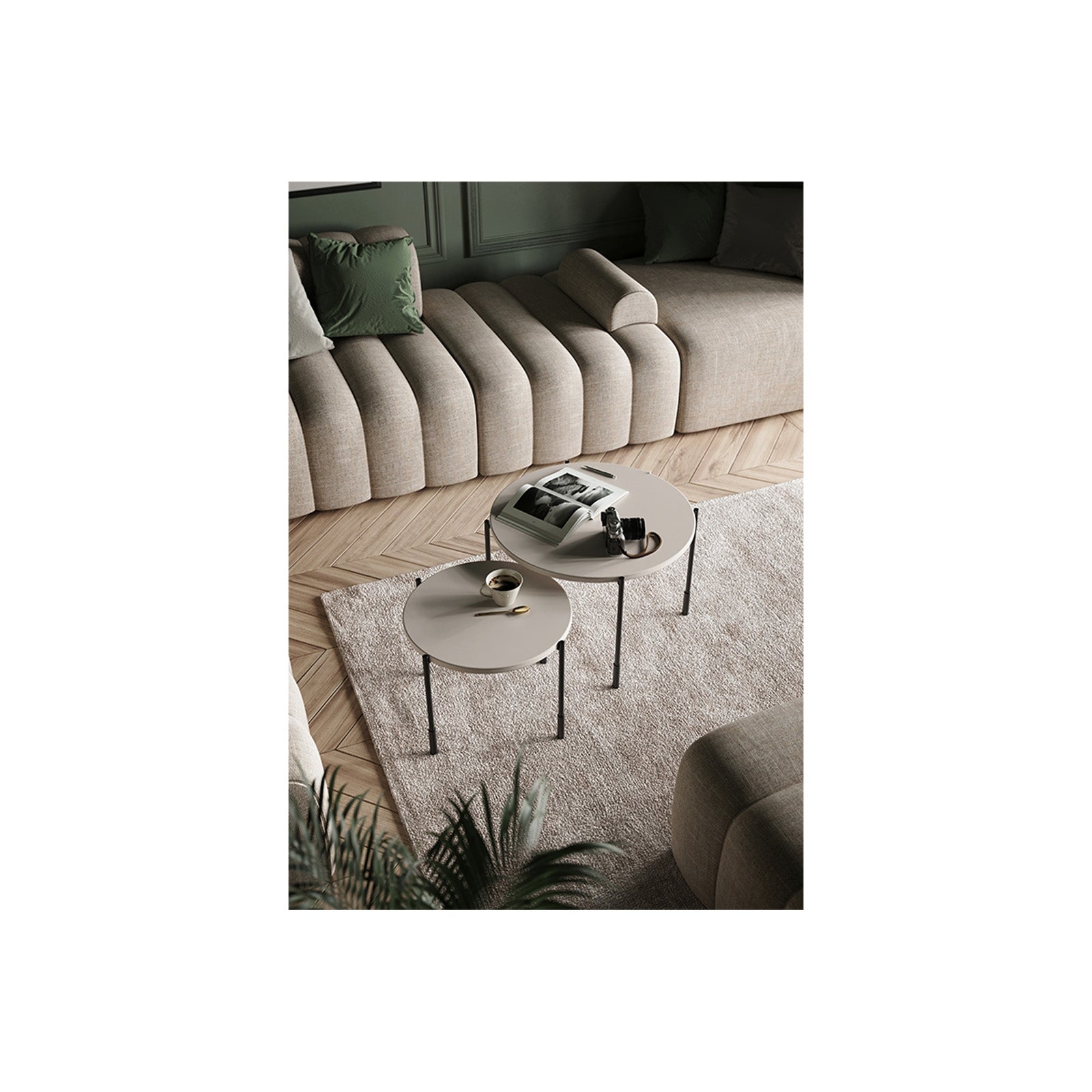 Okrogla klubska mizica Sonatia 45 cm, Material: MDF