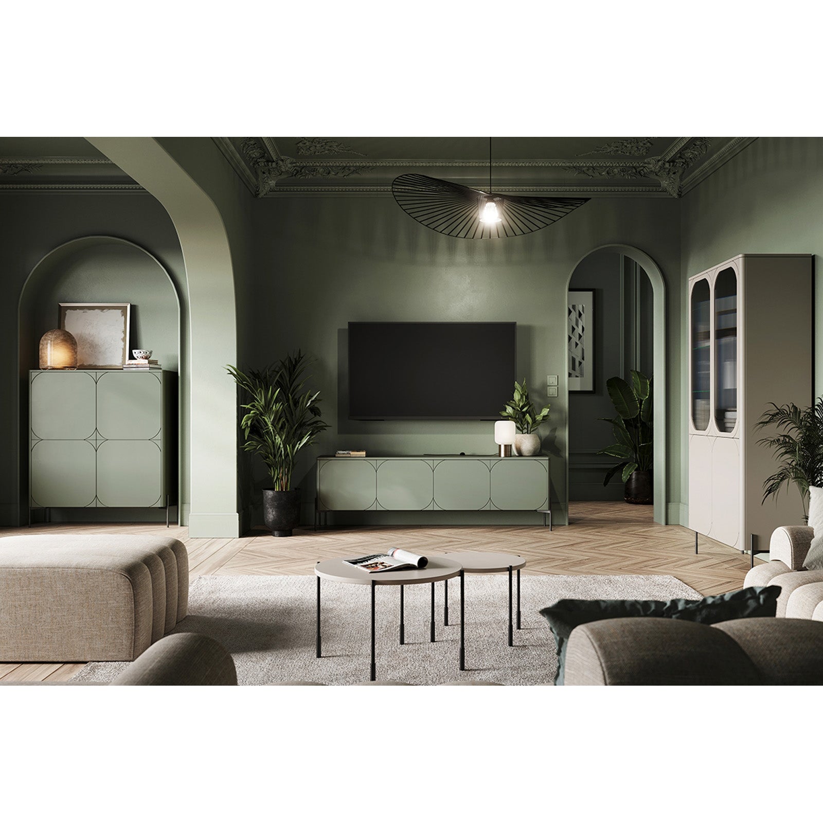 Okrogla klubska mizica Sonatia 45 cm, Material: MDF