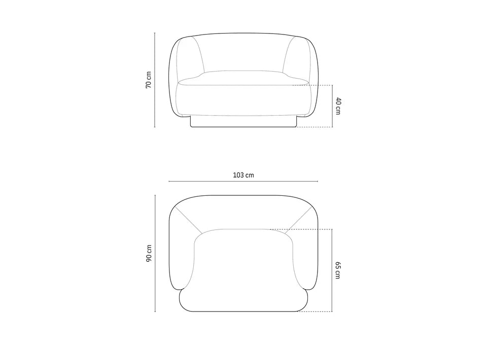 Fotelj Miley, 103x90cm, Material: Žamet