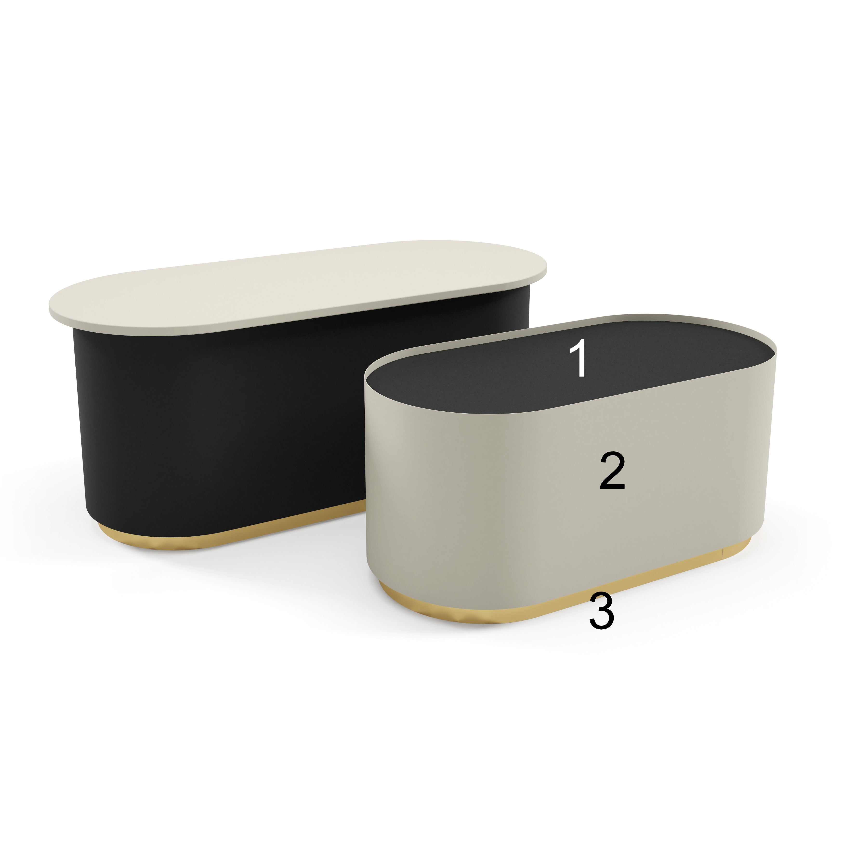 Komplet 2 klubskih mizic Milo, Material: Laminirana plošča