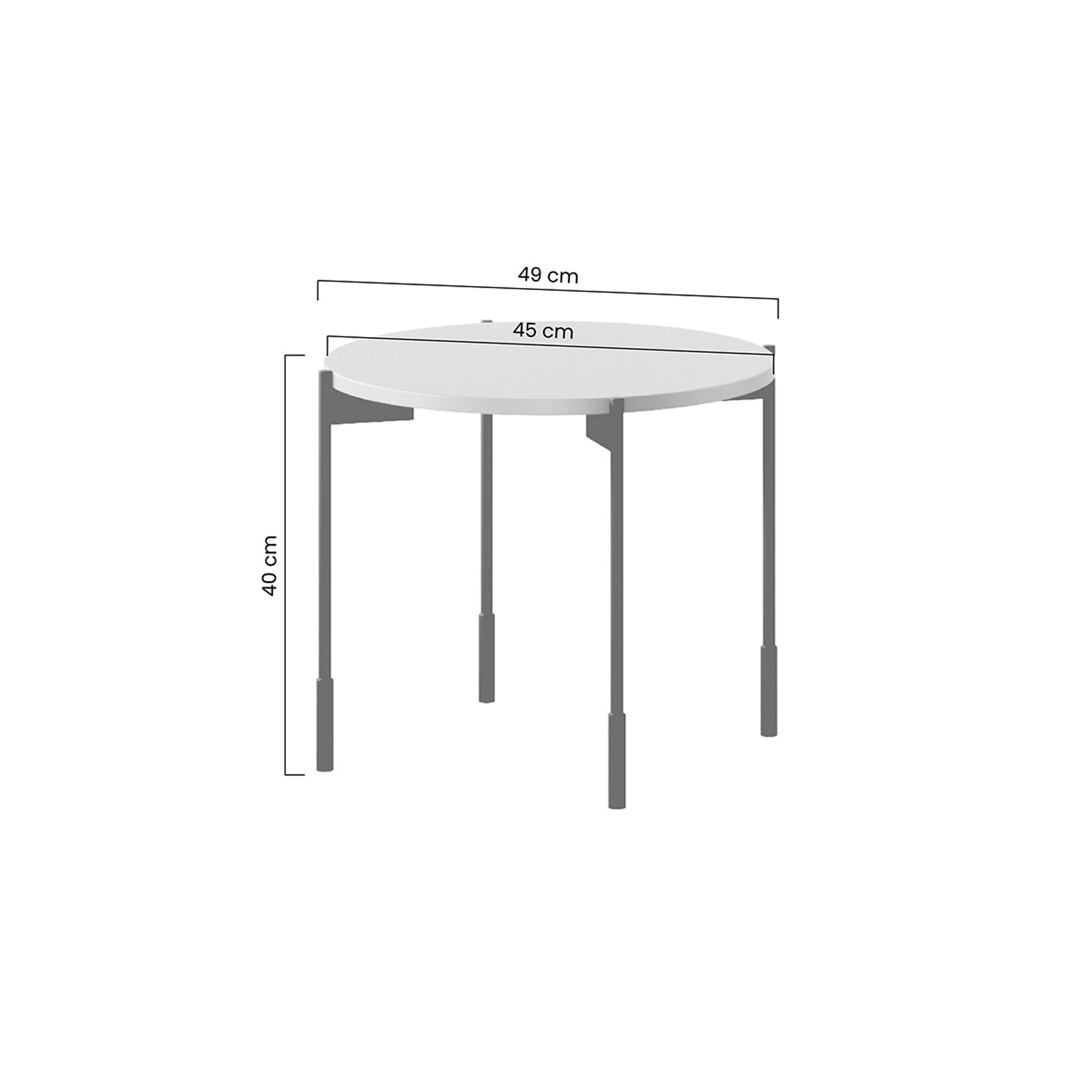 Okrogla klubska mizica Sonatia 45 cm, Material: MDF