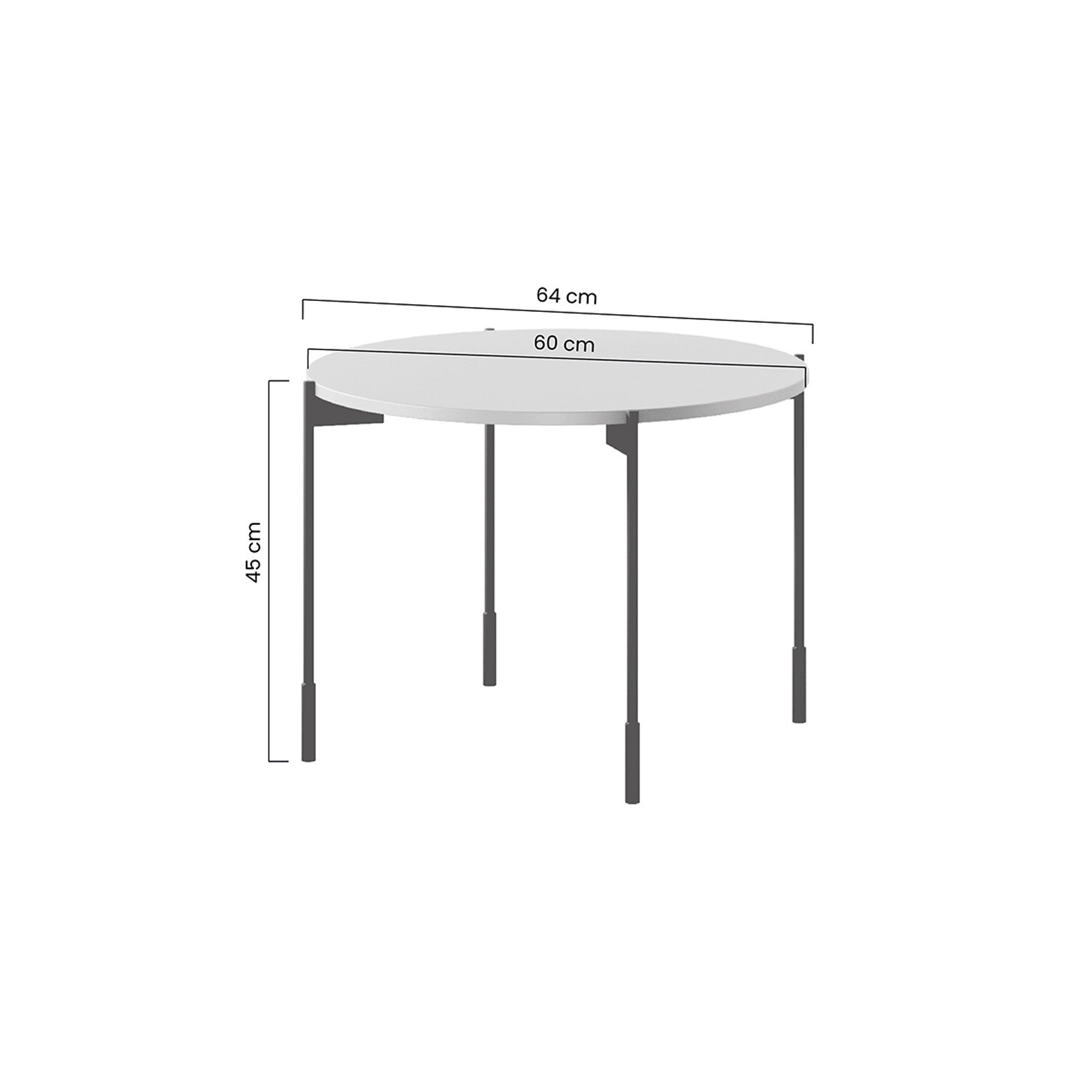 Okrogla klubska mizica Sonatia 60 cm, Material: MDF